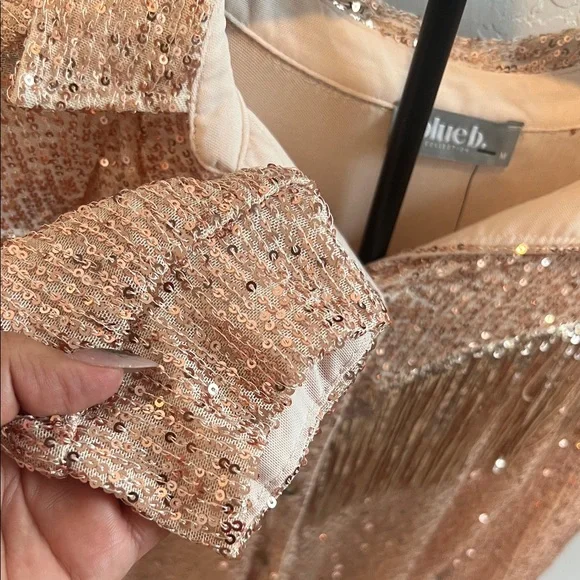 NWT Sequin Fringe Button-Up Shirt - Picture 2 of 7